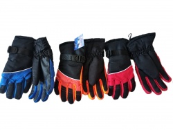 зимни, дамски ръкавици, ватирани, космата топка и бродерия (12 бр. в стек 3 разцветки)
