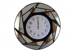 СТЕНЕН часовник, огледален, пречупващ, сив 39х39см. 1903 (Промоция- при покупка на кашон 12 бр. базова цена 21,50 лв.)