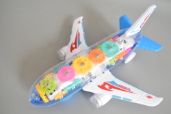 детска играчка от пластмаса, музикален, светещ, движещ се самолет 16х18 см. 286-35