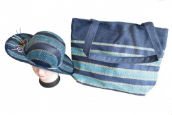 ПЛАЖНА чанта, плетени дръжки, прелващи в кръг цветове 50х36х14 см. (Промоция- при покупка над 10 бр. базова цена 7,00 лв.)