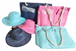 плажна чанта, ананас Tropical Paradise, плетени дръжки 51x36x11 см.