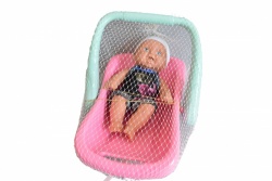 детска играчка от пластмаса, бебе в кошница 29х20 см. 816-30