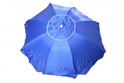 плажен чадър, подходящ и за дворове, Диаметър 260см. UV едноцветен 2 реда х 10 бр. дебели спици 28 мм. тръба до 32 мм. в калъф от плат (8 бр. в кашон)