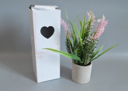 изкуствено цвете в пластмасова кашпа, букет карамфил 7,5х7,5х18 см. (12 бр. в стек, еднакви)(144 бр. в кашон)