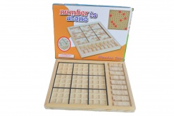 дървена играчка, дъска с цифри и английски букви 21х14 см. 92-769