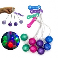 детска играчка Pro- Clackers топчета 4 см. с въже, светещи (100 бр. в стек)