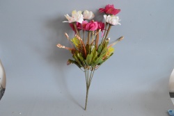 изкуствено цвете букет, карамфил със зеленина 9 цвята 40 см. (2 бр. в стек)