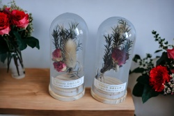 ВЕЧНО живо цвете в стъкленица, роза с перла и мъх в кутия 12х6 см.(Промоция- при покупка над 6 бр. базова цена 7,50 лв.)