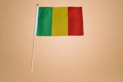 знаме Унгария, качествен полиестер 14х21 см. с дървена дръжка (50 бр. в стек)