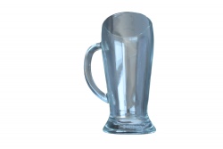 изделие от стъкло, чаша голяма 450 ml. 13х10,5 с дръжка (2 бр. в цветна опаковка) YJZB-5705-2