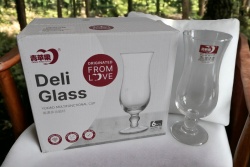 изделие от стъкло, коктейлна чаша, извита 450 ml. 20х7,5см. EJ7648 (6 бр. в цветна кутия)