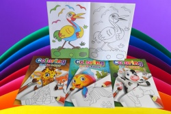 детска книжка за оцветяване, илюстрирана 4 модела 8 листа А4 (12 бр. в стек)