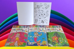 детска книжка за оцветяване 24 листа А4 луксозна (12 бр. в стек, микс)