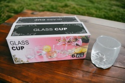 ИЗДЕЛИЕ от стъкло, сервиз 6 бр. чаши за сметки 6 см.(Промоция- при покупка над 10 сервиза, базова цена 3,75 лв.)