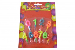 свещ за рожден ден, цифра 5 на голяма клечка, едноцветна, различни цветове 12 см. (80 бр. в кутия, микс)