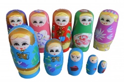 дървени матрьошки 6 бр. 13,5 см.