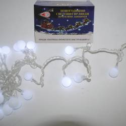 новогодишни лампи 13-037 A линия, топки 28 л. бели (с всички изисквания и сертификати)(мах. отстъпка 10)