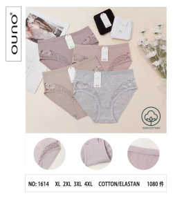 дамски бикини едноцветни големи номера 3674- D-26-1 (24бр. в стек )  L/4XL (мах. отстъпка 10)