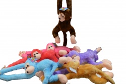 1.ПЛЮШЕНА играчка- маймуна, музикална 70 см. 6 разцветки(Промоция- при покупка над 24 бр. базова цена 4.64 лв.)