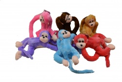 1.ПЛЮШЕНА играчка- маймуна, музикална 60 см. 6 разцветки (Промоция- при покупка над 60 бр. базова цена 3,42 лв.)