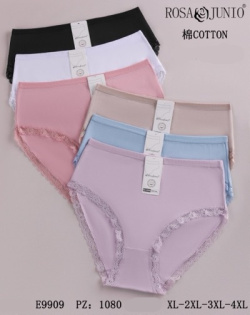 Дамски памучни бикини големи наомера 3674-9909(24 бр. в стек) XL-4XL (мах. отстъпка 10)