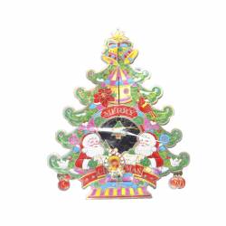 коледна украса, картон, елха с дядо Коледа 32х36 см. (10 бр. в стек)
