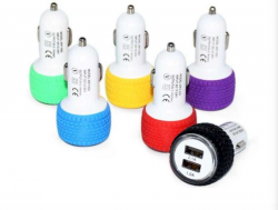 АКСЕСОАР за телефони и други, разклонител за запалка на автомобил 2 бр USB 2 A качествен, бързозареждащ 2 цвята (Промоция- при покупка над 50 бр. в стек, базова цена 1,50 лв.)