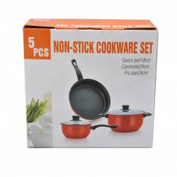 домакински комплект, метал и керамика, тенджера 24 см. тиган 24 см. и канче 16 см.