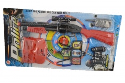 детска играчка от пластмаса, музикална, светещ автомат АК47 цветен 57 см. в плик