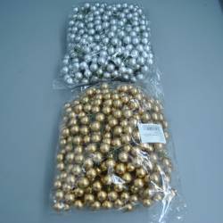 аксесоар за цветарството, златисто и сребристо топче 1,2 см. 500 бр. в торба