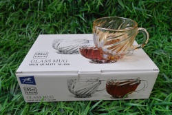 изделие от стъкло, чаши за кафе 6 бр. с дръжка 195 ml. 7х8 см. цветна кутия ZB88 HP (12 комплекта в кашон)