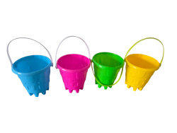 празна кофичка за пясък 15х15 см. 4 цвята