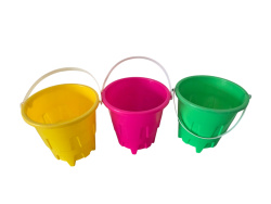 кофичка за пясък, замък, кръгла  20х19,5 см. 3 цвята