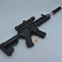 детска играчка от пластмаса, макет на пушка помпа с нож за съчми 59х7 см. 133 ТР
