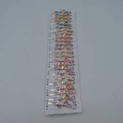 шнола, силикон с перли по 2 бр. на 10 картончета, различни модели 2 см.( (10 картончета на блистер)