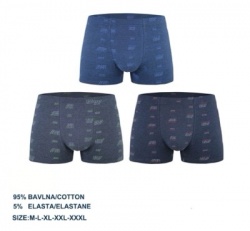 Мъжки памучни боксерки с надписи 3674- HG24 (12 бр. в стек)M/3XL(мах. отстъпка 10)
