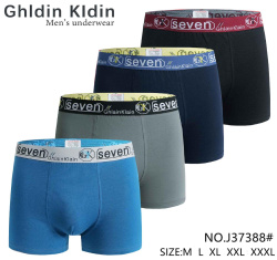 Мъжки памучни боксерки с цветен ластик 3674- 37388(12 бр. в стек)L/3XL(мах. отстъпка 10)