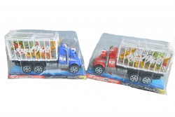 детска играчка от пластмаса, фрикшън- автовоз, вози животни 12х13 см.