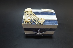 морски сувенир от дърво, сандъче 9,5х6,5х7 см. Pomorie (9 бр. в кутия) МА2516