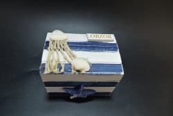 морски сувенир от дърво, сандъче 9,5х6,5х7 см. Obzor (9 бр. в кутия) МА2516
