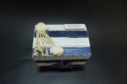 морски сувенир от дърво, сандъче 9,5х6,5х7 см. Kranevo (9 бр. в кутия) МА2516