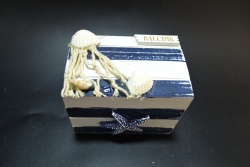 морски сувенир от дърво, сандъче 9,5х6,5х7 см. Balshik (9 бр. в кутия) МА2516
