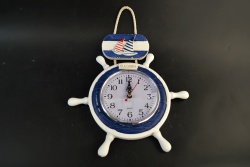 дървен сувенир, часовник- рул с табелка, висящо корабче и надпис Bulgaria 23x32 см.( 3 модела ) морски дизайн