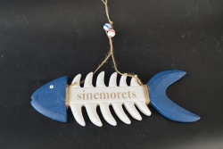 сувенир MDF морски дизайн, риба, цветна с надпис Синеморец 27,5х9,5 см. морски дизайн (6 бр. в кутия)