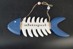 сувенир MDF морски дизайн, риба, цветна с надпис Ahtopol 27,5х9 см.(6 бр. в кутия)