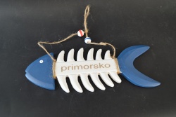 сувенир MDF морски дизайн, риба, цветна с надпис Приморско 27,5х9 см.(6 бр. в кутия)