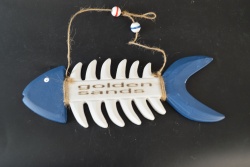 сувенир MDF морски дизайн, риба, цветна с надпис Golden Sands 27,5х9 см.(6 бр. в кутия)