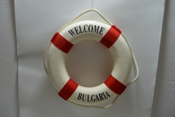 сувенир от текстил и стиропор, пояс WELCOME BULGARIA 30 см. морски дизайн