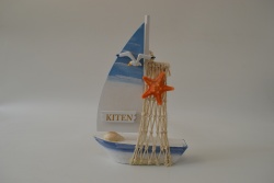 сувенир MDF морски дизайн, риба, цветна с надпис Kiten 27,5х9 см.(6 бр. в кутия)