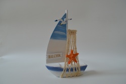 сувенир MDF морски дизайн, риба, цветна с надпис Balchik 27,5х9 см.(6 бр. в кутия)